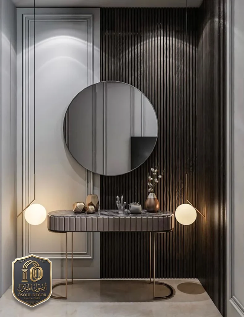 ديكور مرايا مع رفوف