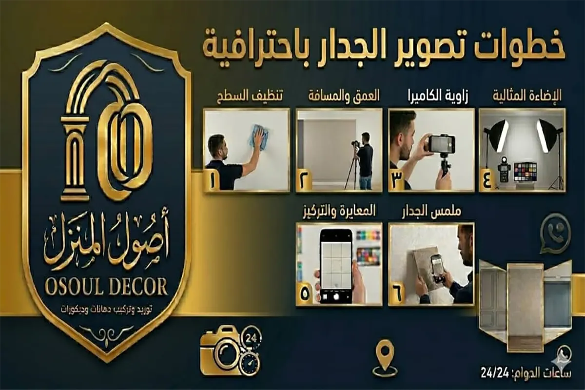 خطوات تصوير الجدار باحترافية